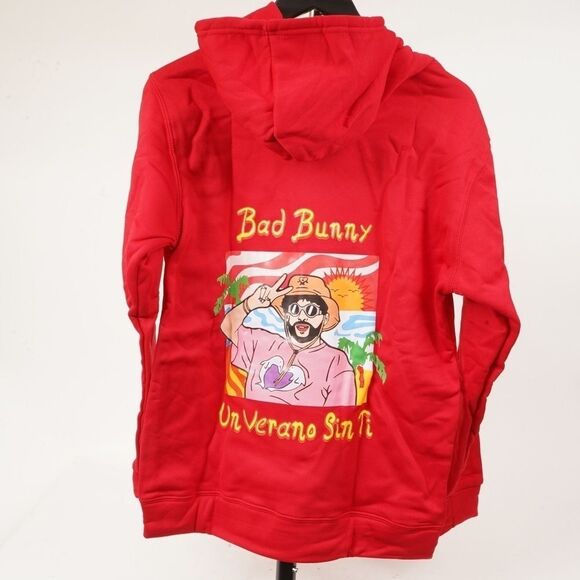 Red Bad Bunny Un Verano Sin Ti Hoodie‎ Size Large - Picture 3 of 7